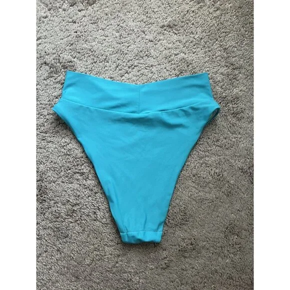 Aerie Teal High Cut Cheeky Bikini Bottom Like new  - Medium - Picture 6 of 6